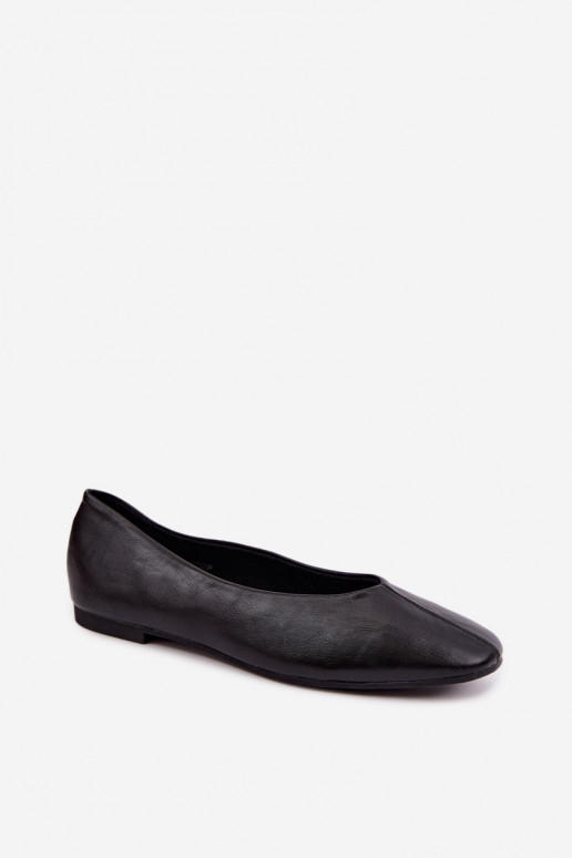 Ballerines avec broderie décorative en noir Iralia