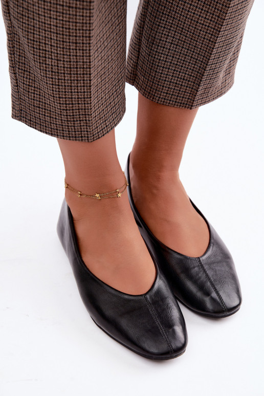 Ballerines avec broderie décorative en noir Iralia