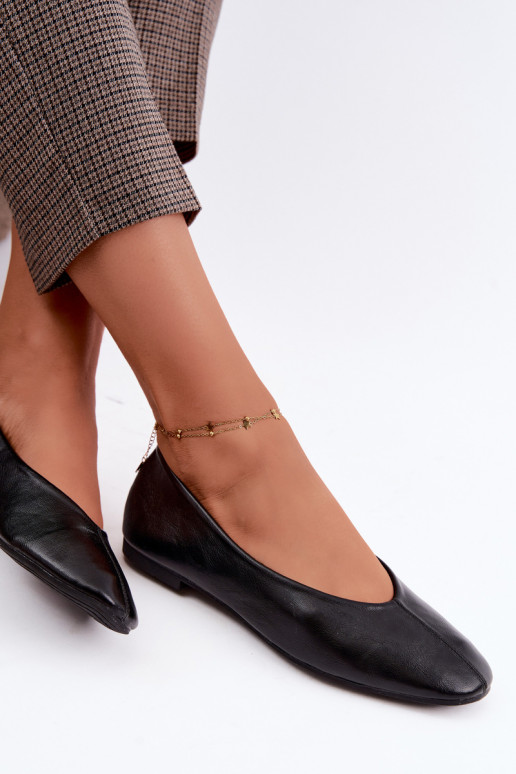 Ballerines avec broderie décorative en noir Iralia