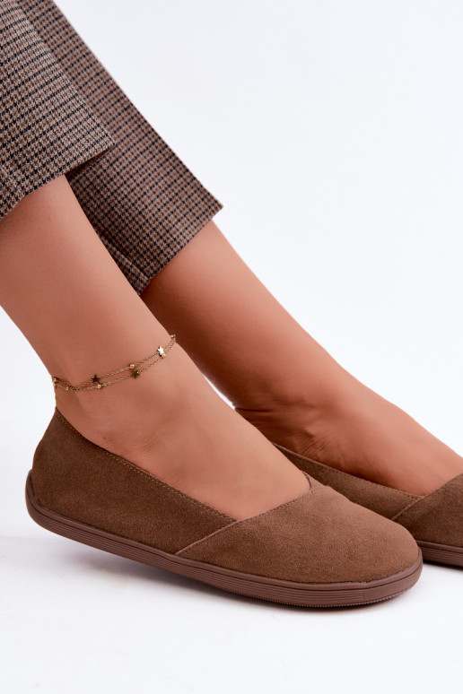 Ballerines Barefoot en simili daim marron Mirelia