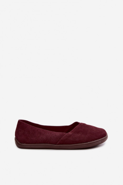 Ballerines bordeaux pour femmes en simili daim Mirelia