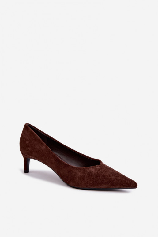 Chaussures à bout pointu en couleur chocolat Tadela