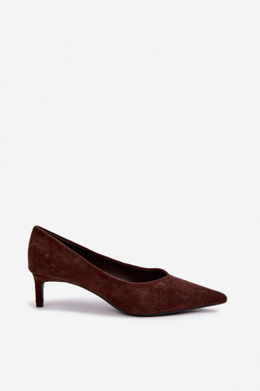 Chaussures à bout pointu en couleur chocolat Tadela