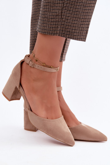 Chaussures à talon avec brides en couleur sable Olenae 2