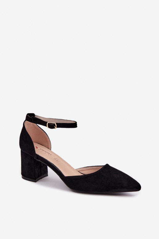 Chaussures noires avec talons et sangles Olenae