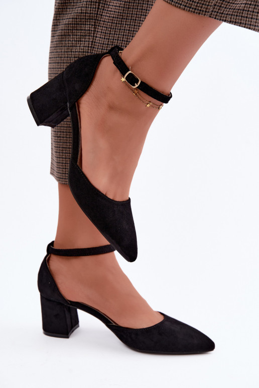 Chaussures noires avec talons et sangles Olenae
