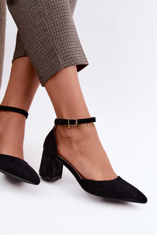 Chaussures noires avec talons et sangles Olenae