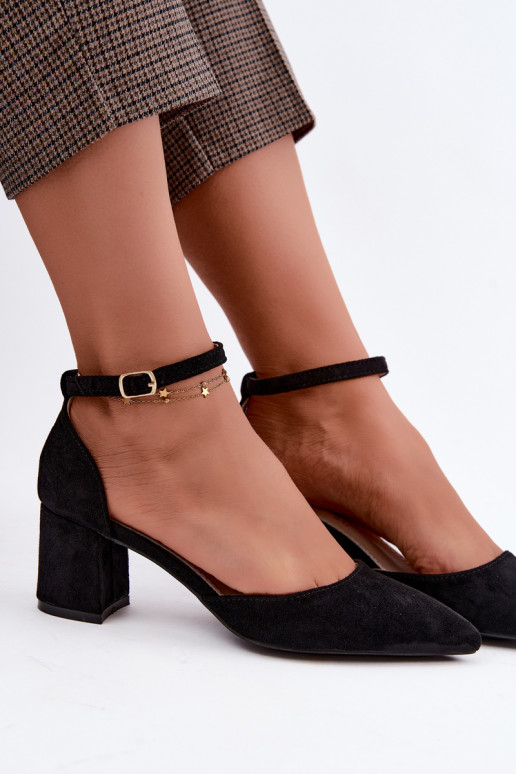Chaussures noires avec talons et sangles Olenae
