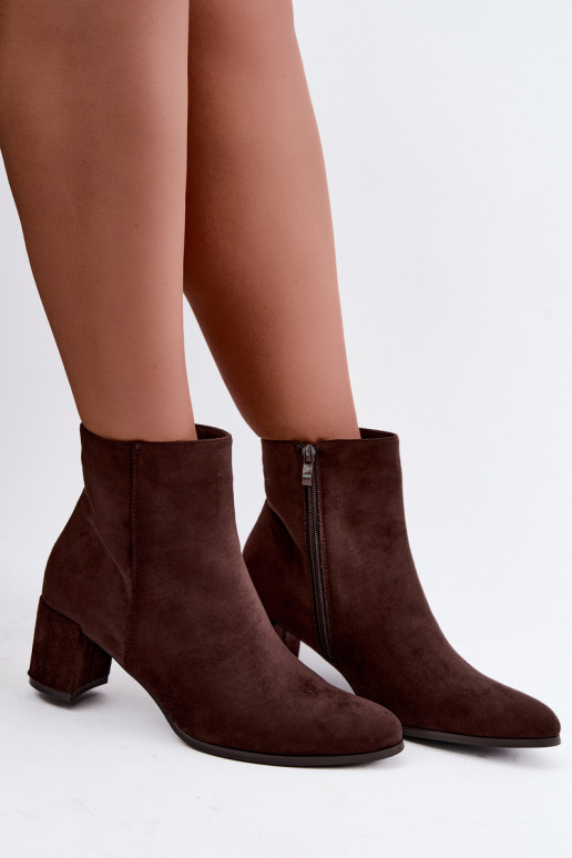 Bottines isolées pour femmes avec talons Brella couleur chocolat