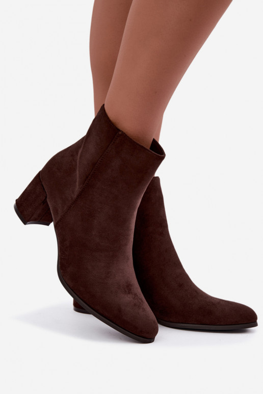 Bottines isolées pour femmes avec talons Brella couleur chocolat