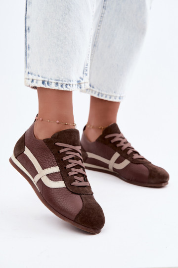 Baskets en simili daim couleur chocolat Zazoo N1402S2 2