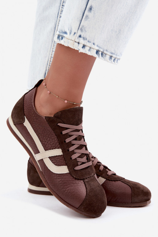 Baskets en simili daim couleur chocolat Zazoo N1402S2