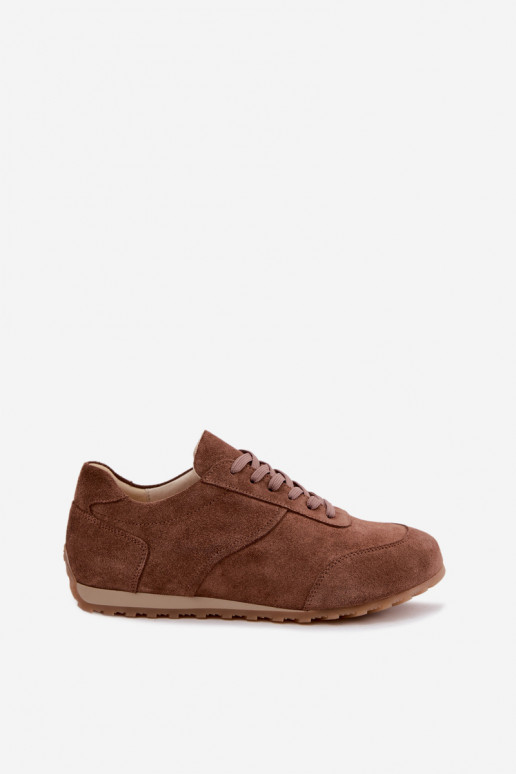 Baskets Barefoot en simili daim marron Zazoo N1422