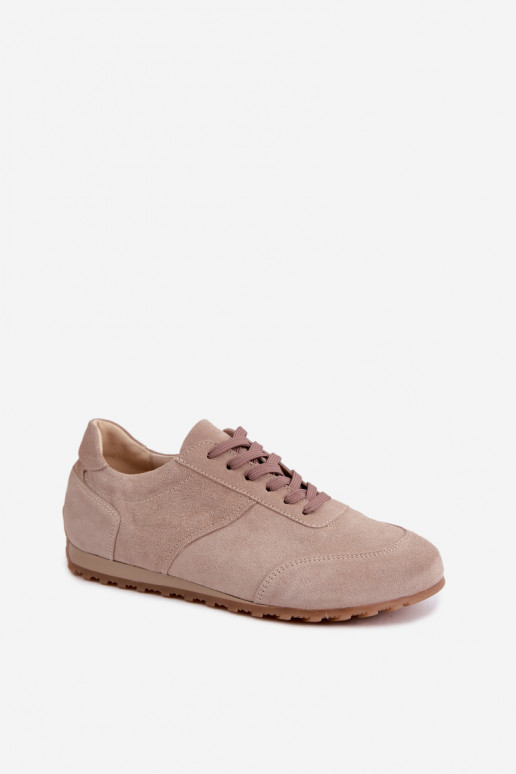 Baskets Barefoot en simili daim couleur sable Zazoo N1422