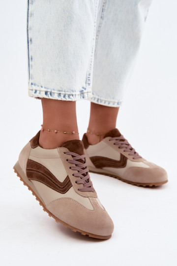 Baskets Barefoot en simili daim couleur sable Zazoo N1400 2