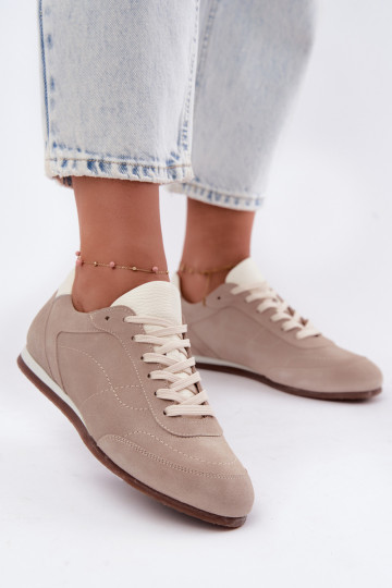 Baskets Barefoot avec broderies en couleur sable Zazoo N1414 2