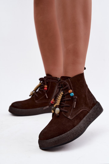 Bottes isolées en daim synthétique Artiker couleur chocolat 2