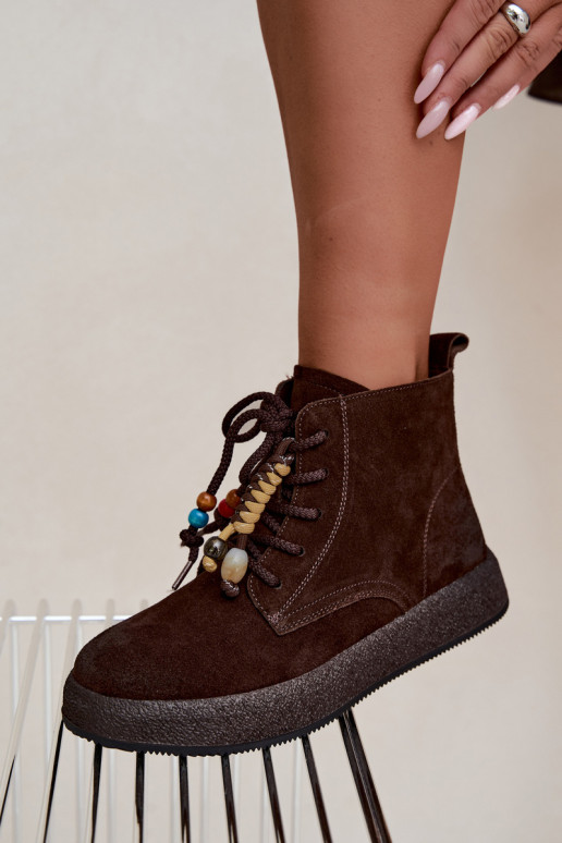 Bottes isolées en daim synthétique Artiker couleur chocolat