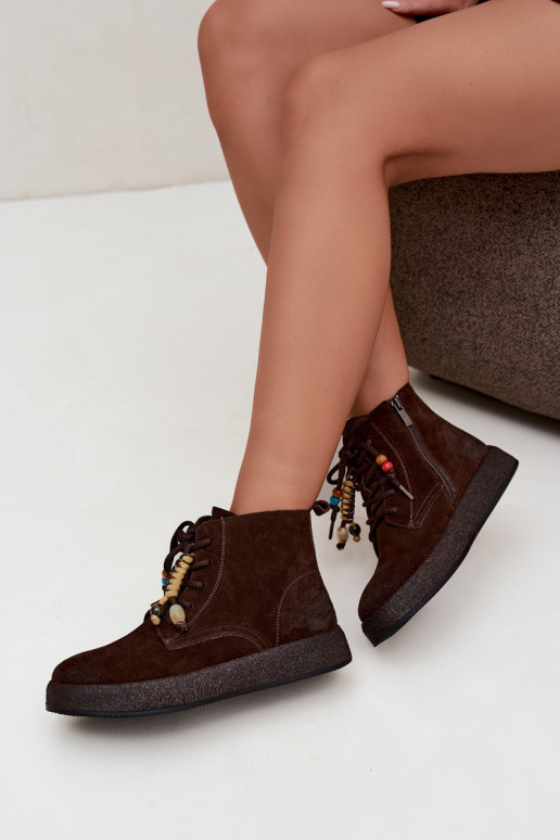 Bottes isolées en daim synthétique Artiker couleur chocolat