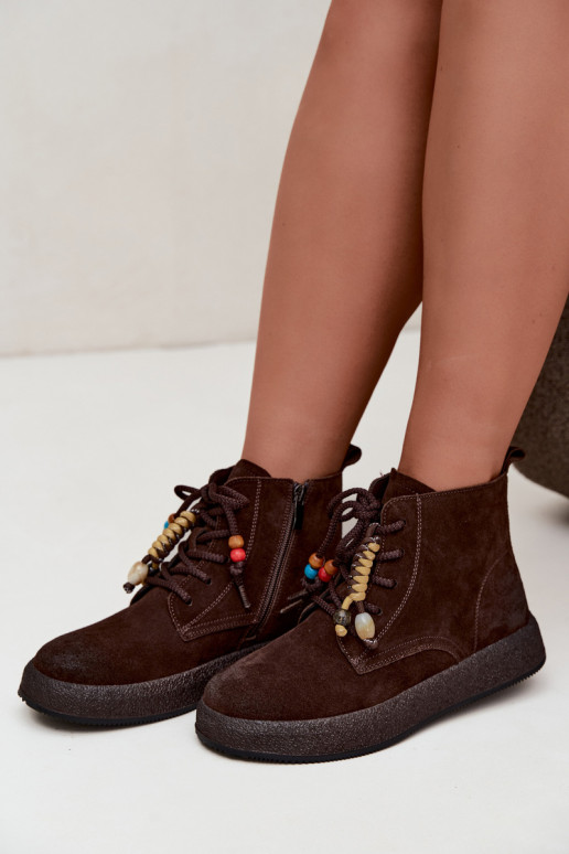 Bottes isolées en daim synthétique Artiker couleur chocolat