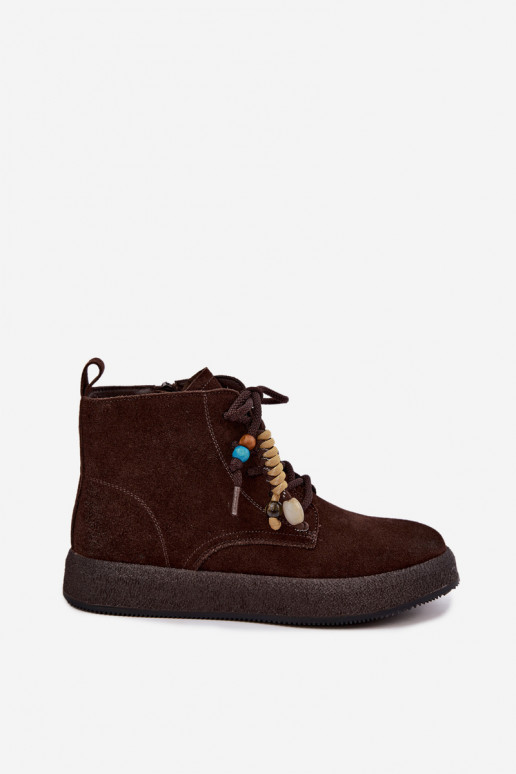 Bottes isolées en daim synthétique Artiker couleur chocolat