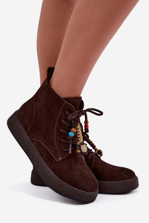Bottes isolées en daim synthétique Artiker couleur chocolat