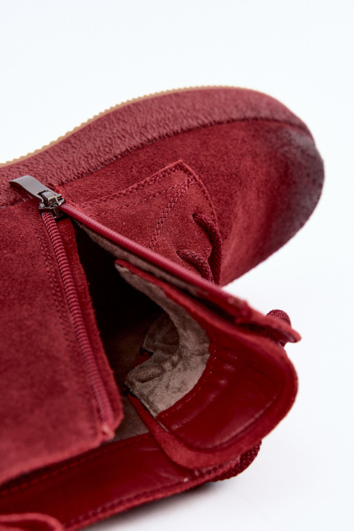 Bottes isolées en daim synthétique Artiker couleur bordeaux