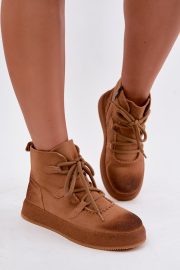 Bottines isolées en daim synthétique Artiker couleur marron