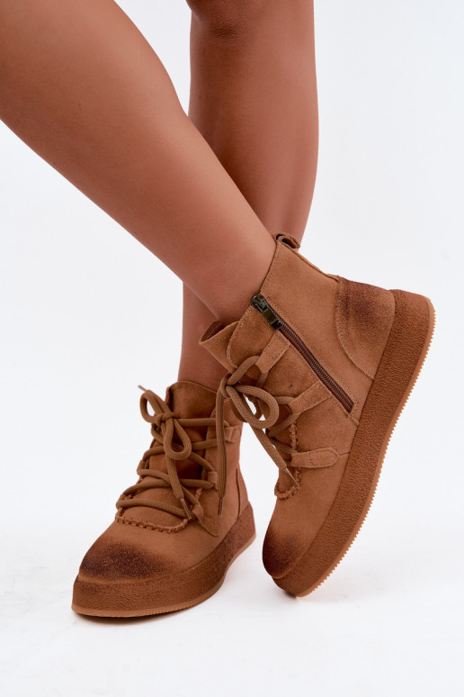 Bottines isolées en daim synthétique Artiker couleur marron