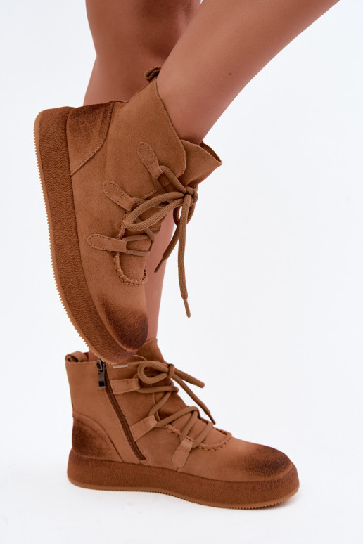 Bottines isolées en daim synthétique Artiker couleur marron