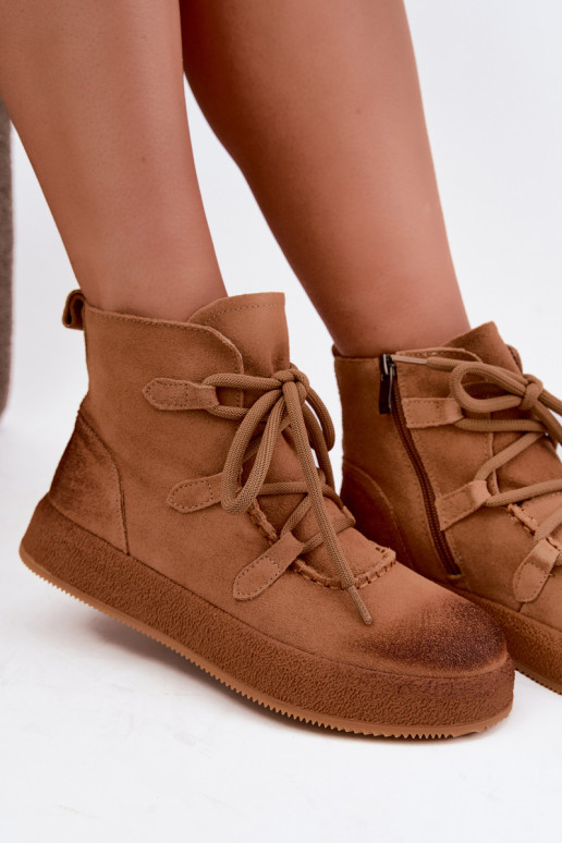 Bottines isolées en daim synthétique Artiker couleur marron