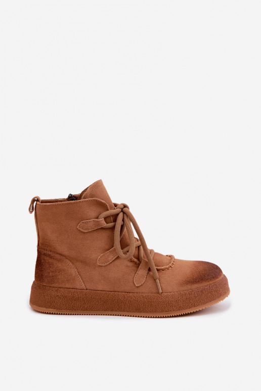 Bottines isolées en daim synthétique Artiker couleur marron