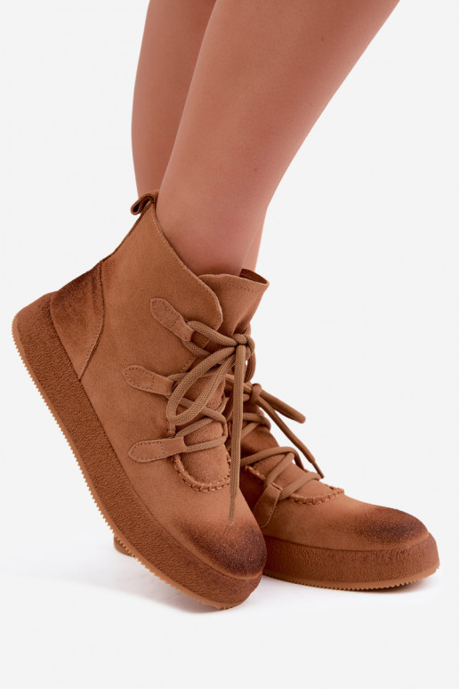 Bottines isolées en daim synthétique Artiker couleur marron
