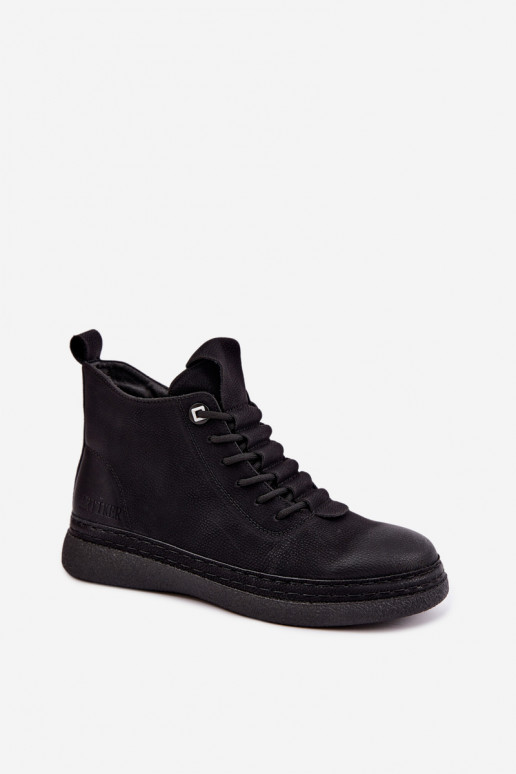 Bottines isolées en simili cuir Artiker couleur noire