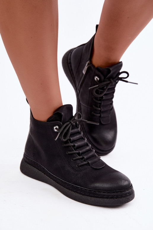 Bottines isolées en simili cuir Artiker couleur noire