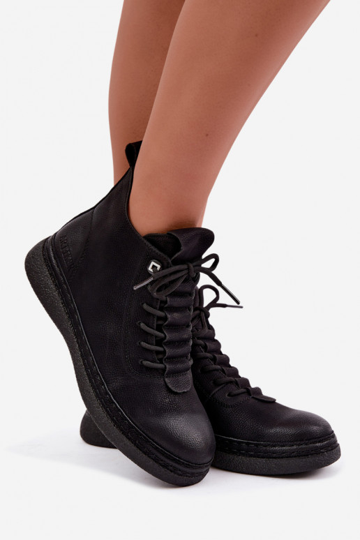 Bottines isolées en simili cuir Artiker couleur noire