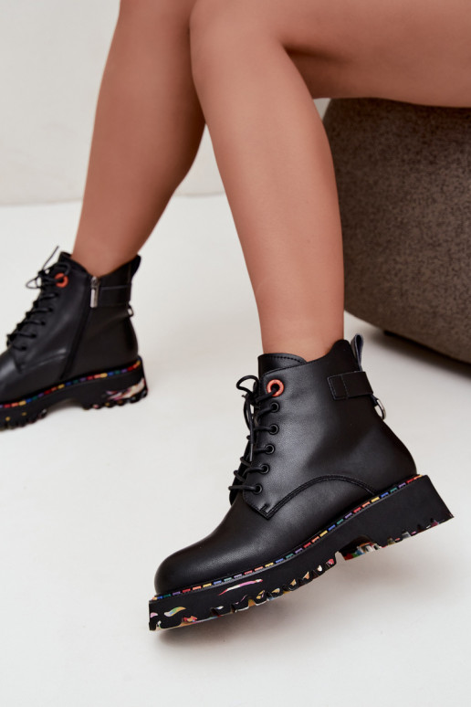 Bottines de travail en simili cuir Artiker en noir