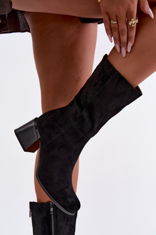 Bottes longues isolées en daim synthétique Klocke en noir