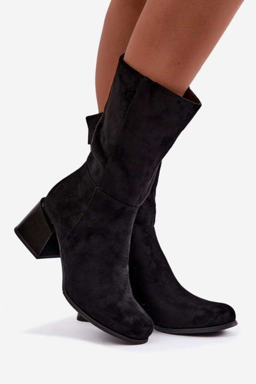 Bottes longues isolées en daim synthétique Klocke en noir