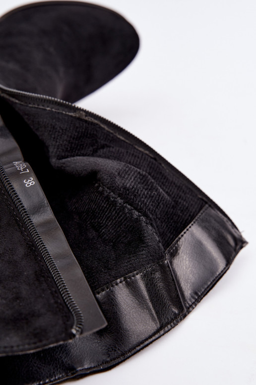 Bottes longues isolées en daim synthétique Klocke en noir
