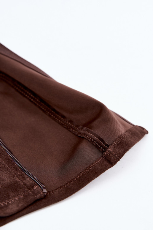 Bottes classiques hautes en faux daim Sergio Leone KZ205 chocolat