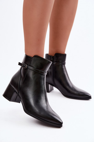 Bottines noires pour femmes chauffées avec talons et boucles Sergio Leone BT-33 2