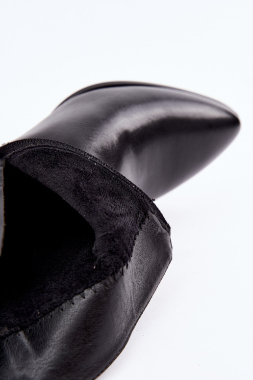 Bottines noires pour femmes chauffées avec talons et boucles Sergio Leone BT-33