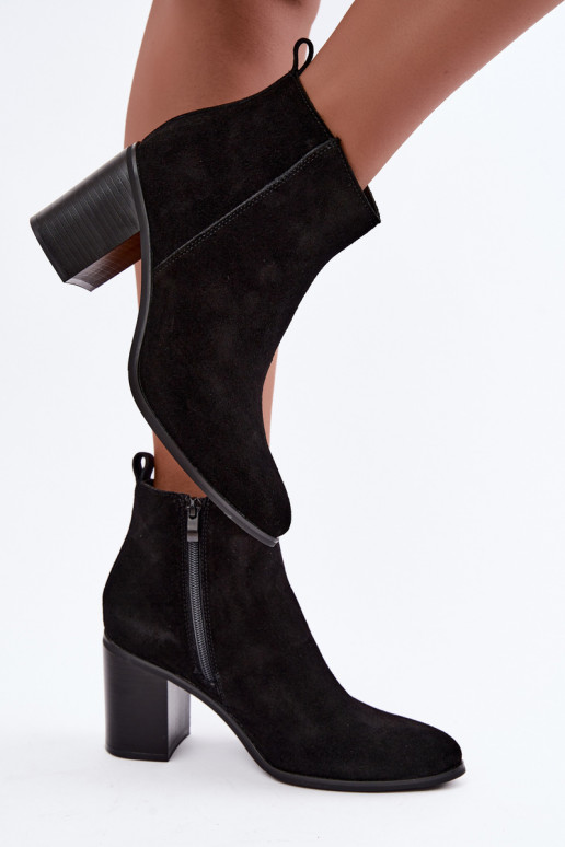 Bottines en daim noires avec doublure chaude Sergio Leone BT-49-S