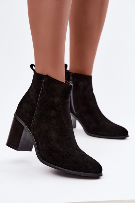 Bottines en daim noires avec doublure chaude Sergio Leone BT-49-S