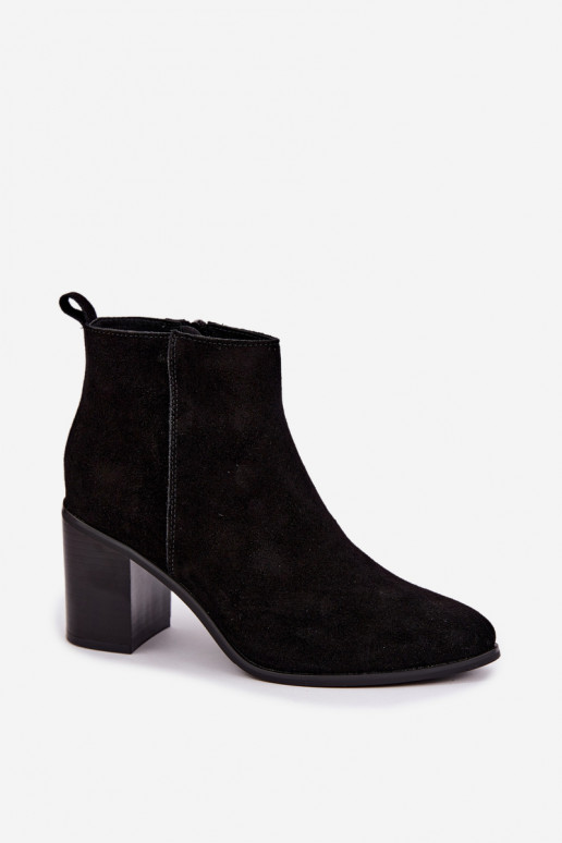 Bottines en daim noires avec doublure chaude Sergio Leone BT-49-S