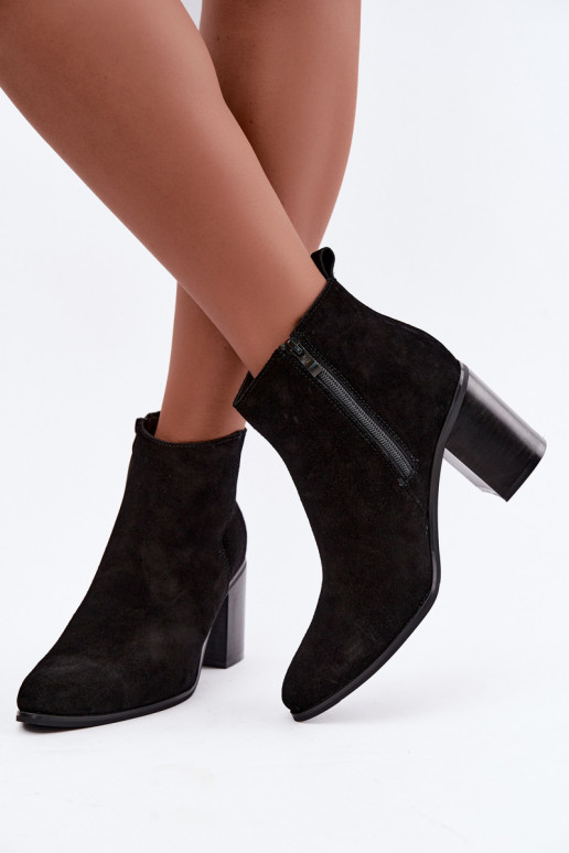 Bottines en daim noires avec doublure chaude Sergio Leone BT-49-S
