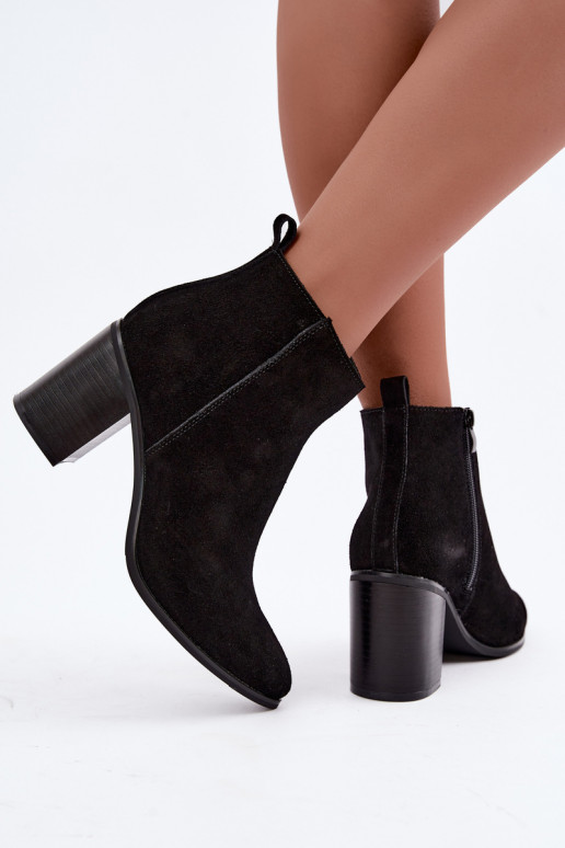 Bottines en daim noires avec doublure chaude Sergio Leone BT-49-S