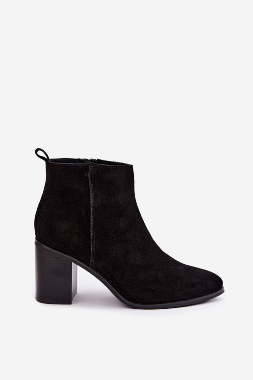 Bottines en daim noires avec doublure chaude Sergio Leone BT-49-S