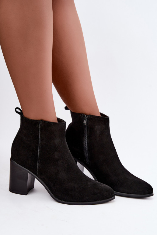Bottines en daim noires avec doublure chaude Sergio Leone BT-49-S